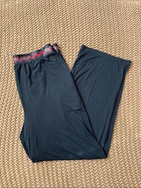 Tommy John Second Skin Lounge Pants Black Red Logo Waistband XL Modal Blend